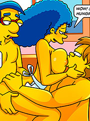 Margy shows up in the living room to offer her famous snack - The Simptoons, Video game afternoon by welcomix (tufos)